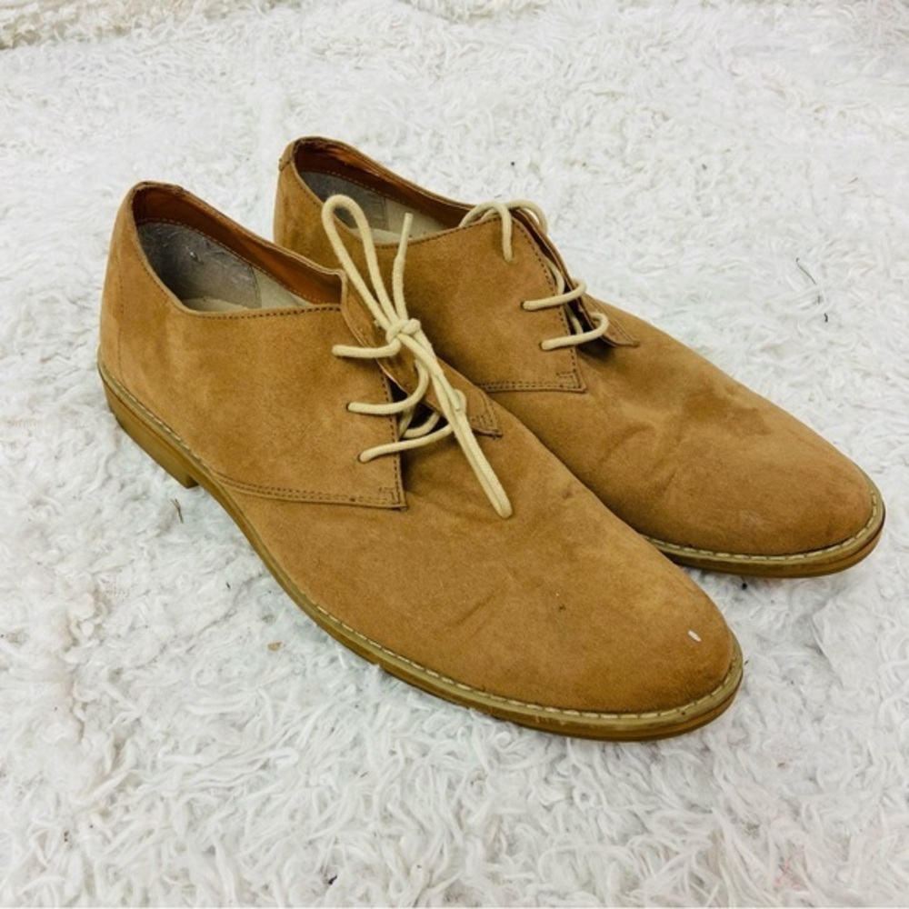 H&M Men's light Brown faux suede Lace-Up Oxfords size 11.5